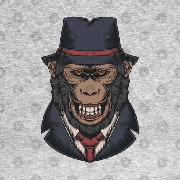 Monkey mafia illustration by Mako Design 